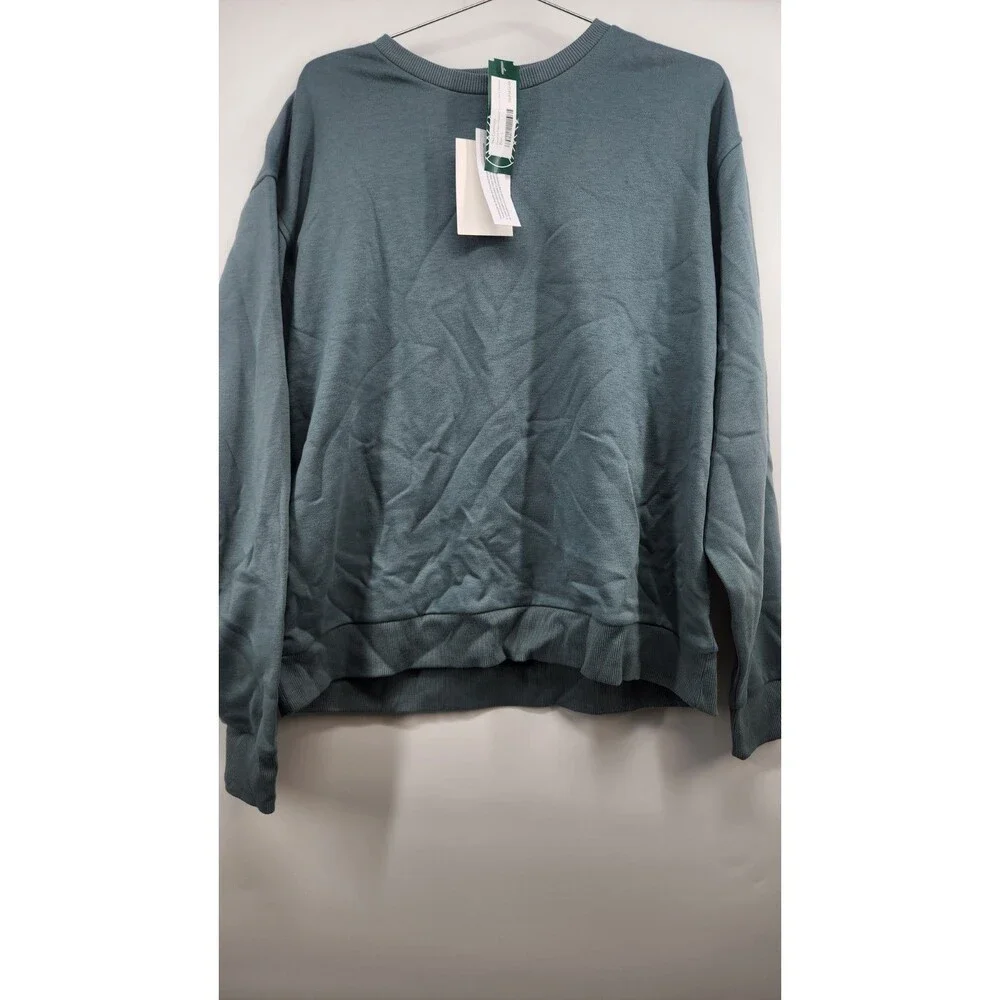 The‎ Commons Men's Blue Large Favorite Fleece Relaxed Fit Cropped Crewneck NWT